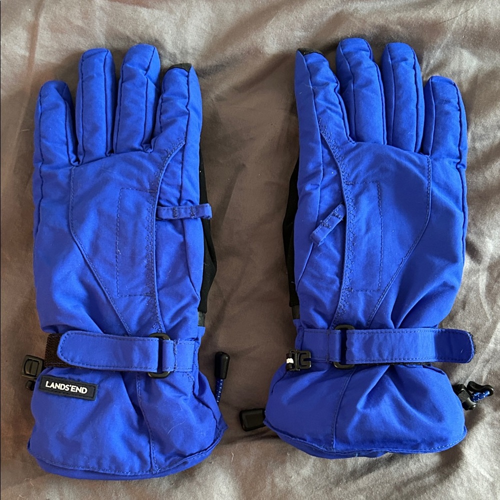 Lands' End Vibrant Blue Ski Gloves